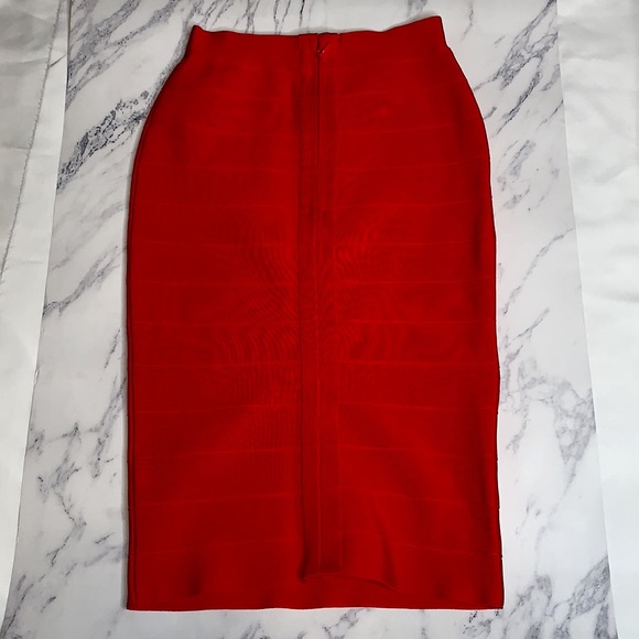 NWOT MyBandageDress Red Bandage Pencil Skirt | Sz M - Picture 3 of 4